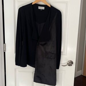 Vintage Asymmetric 90’s Morrissey Black Mixef Fabric Jacket Sz Small